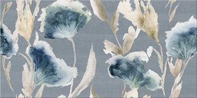 Декоративная плитка Azori 586562001 Aura Atlantic Floris 31.5x63 голубой / серая флористика