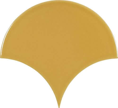 Настенная плитка Carmen MPL-000453 Dynamic Escamas Mostaza 15.5x17 желтая глянцевая моноколор