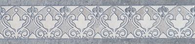 Бордюр Kerama Marazzi HGD\B38\SG1550L Монтаньоне 40.2x9.5 серый глянцевый с орнаментом