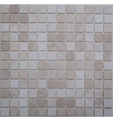 Мозаика FK Marble 35685 Classic Mosaic Crema Marfil 23-4T 30.5x30.5 бежевая матовая, чип 23x23 квадратный