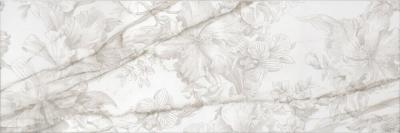 Декор Kerama Marazzi MLD\A110\14001R Прадо 120x40 белый глянцевый флористика