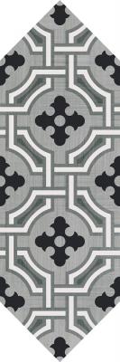Декоративная плитка Equipe 22993 Kite 10x30 серый натуральный с орнаментом