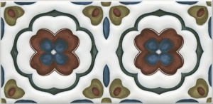 Декор Kerama Marazzi STG\B616\16000 Клемансо 15x7.4 белый глянцевый с орнаментом