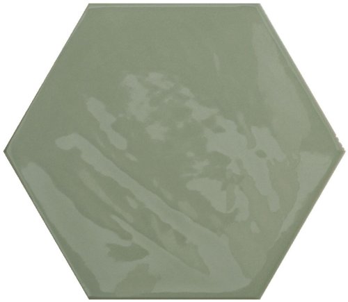 Настенная плитка Cifre 78801167 Kane Hexagon Sage 16x18 зеленая рельефная / глянцевая моноколор