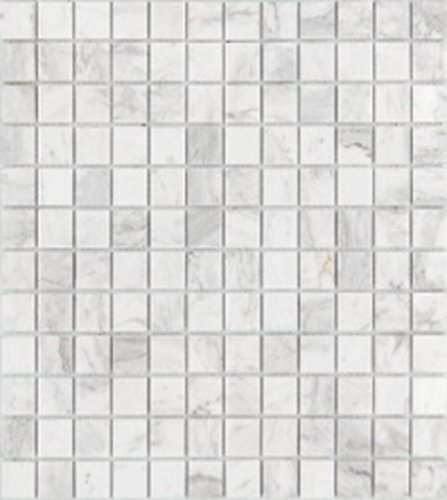 Мозаика Marble Mosaic Square 23x23 Volakas White Pol 30x30 белая полированная под камень, чип 23x23 квадратный