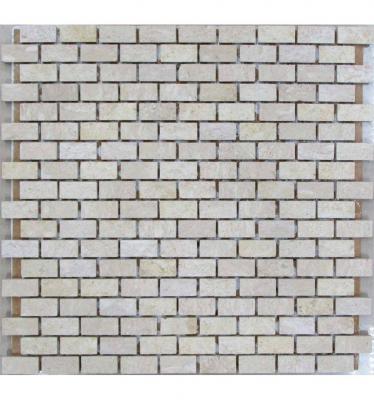 Мозаика FK Marble 30055 Classic Mosaic Travertine 32x15-7M 30x30 белая матовая