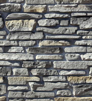Камень искусственный White Hills 527-80 Морэй 6.2x2.6 / 49.5x12.3 / вариативный размер серый рельефный / матовый