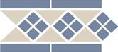 Бордюр Topcer Border Lisbon With 1 Strip (Tr.16 Dots 11 Strips 11) 15x28 голубой матовый орнамент
