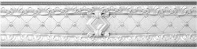 Бордюр Dualgres London Cen. 7х30 белый глазурованный глянцевый с орнаментом