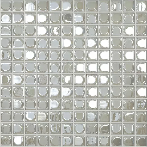 Мозаика Vidrepur С0002049 Aura Mix №100 (на сетке) 31.7x31.7 белая глянцевая / рельефная моноколор, чип 25x25 квадратный