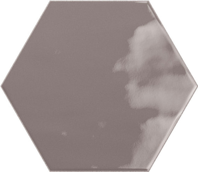 Настенная плитка Ribesalbes Ceramica PT03139 Geometry Hex Charcoal Glossy 17.3x15 коричневая глянцевая моноколор