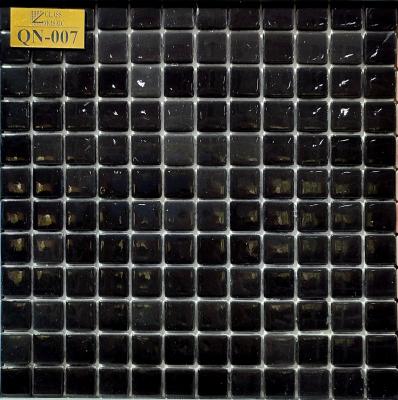 Мозаика Gidrostroy Glass Mosaic QN-007 31.7x31.7 стеклянная черная глянцевая, чип 25x25 квадратный