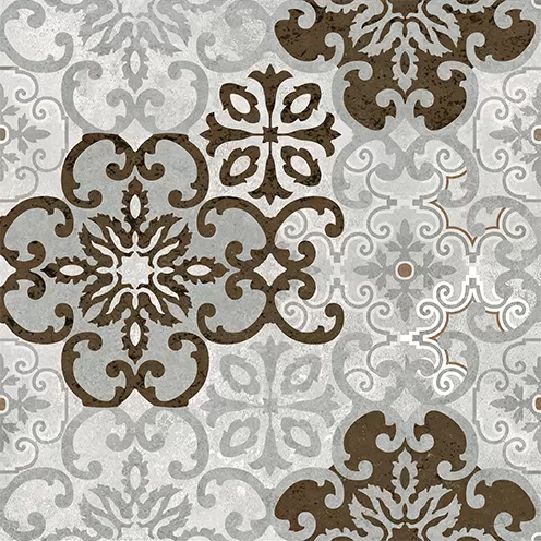 Напольная плитка Cersanit AM4R452D-69 Alrami 42x42 коричневая глазурованная матовая с орнаментом