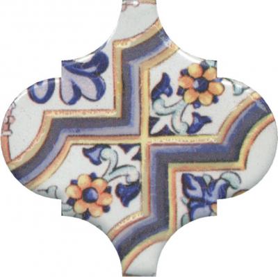 Декор Kerama Marazzi OP\A161\65000 Арабески Майолика 6.5x6.5 белый глянцевый с орнаментом