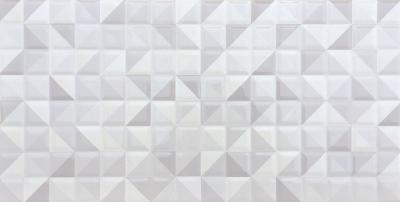 Настенная плитка Dualgres Decor Kubik Grey 30x60 белая / серая рельефная / глянцевая 3d узор / мозаика