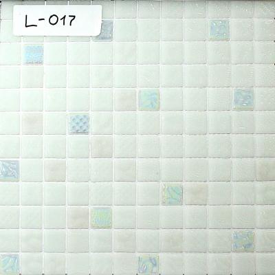 Мозаика Gidrostroy Glass Mosaic L-017 31.7x31.7 стеклянная белая глянцевая, чип 25x25 квадратный