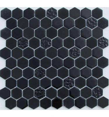 Мозаика Hexagon Black Glass 29.5x30.5