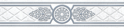 Бордюр Eurotile Ceramica 461 Statuario 6x27 белый глянцевый с орнаментом