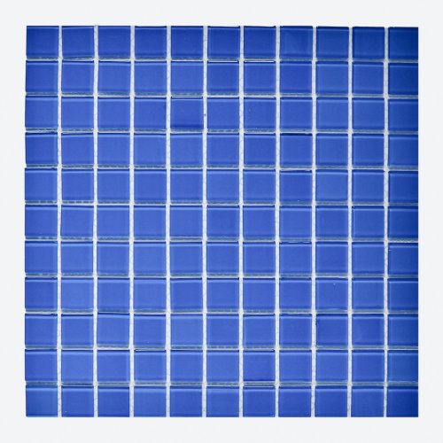 Мозаика Pixel mosaic PIX003 из стекла 30x30 синяя глянцевая моноколор, чип 25x25 мм квадратный