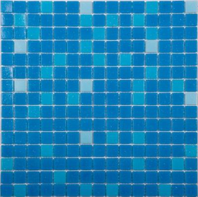 Мозаика NSmosaic ECONOM COV09-1 растяжка пол голубой сетка 327х327 голубая глянцевая