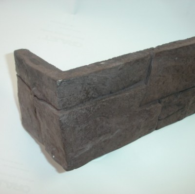 Угловой элемент Zikkurat Дарьял 01-09-04 9x19 коричневый рельефный под камень