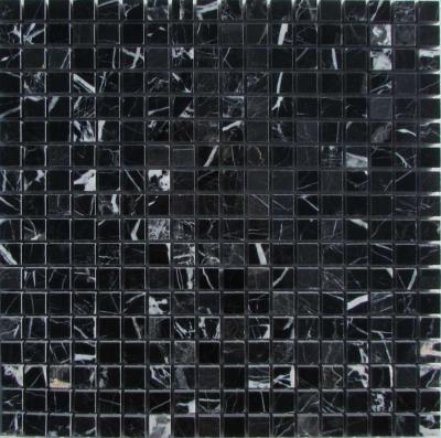 Мозаика Orro mosaic NERO MARQUINA POL 30.5x30.5 черная матовая каменная, чип 15x15 квадратный