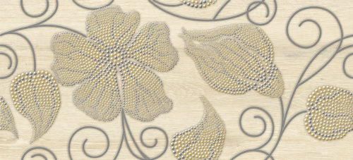 Декоративная плитка Cersanit IL2G451 Illusion 20x44 бежевая матовая с цветами