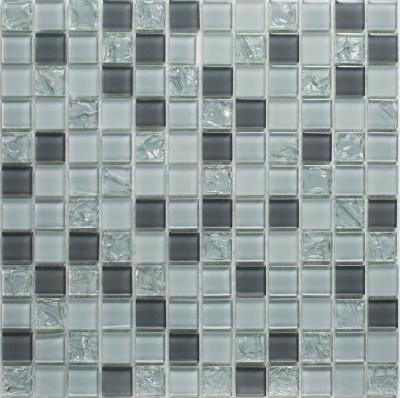 Мозаика Orro mosaic GRAY CRUSH 30x30 серая глянцевая, чип 23x23 квадратный