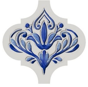 Декоративная плитка Kerama Marazzi VT/A318/65000 Арабески Майолика 3 6.5х6.5 бело-голубая глянцевая с орнаментом