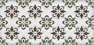 Декор Kerama Marazzi STG\B619\16000 Клемансо 15x7.4 белый глянцевый с орнаментом