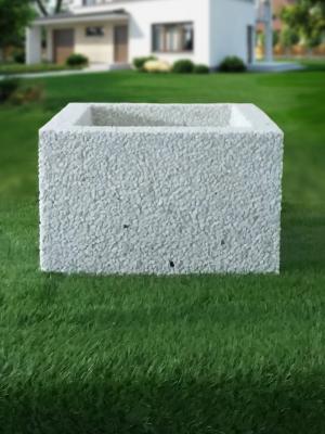 Вазон Юкка мрамор белый глянцевый лак (модель 04) 50x30