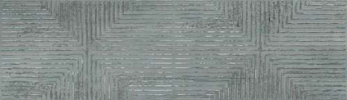 Настенная плитка Ibero Sospiro Dec.Capri Ocean Rect. 29x100 морская волна матовая с орнаментом