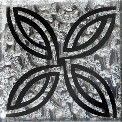 Напольная вставка Роскошная мозаика ВА 04 4.8x4.8 Калипсо платиновая стеклянная