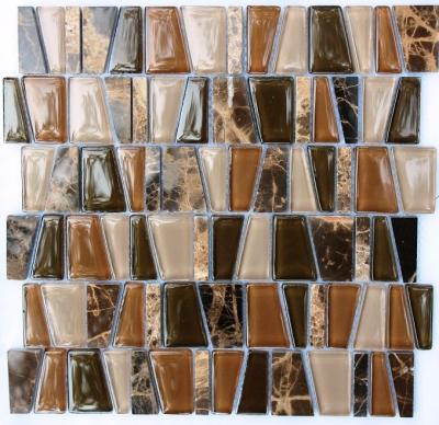 Мозаика NSmosaic EXCLUSIVE S-849 стекло 305х305 коричневая глянцевая