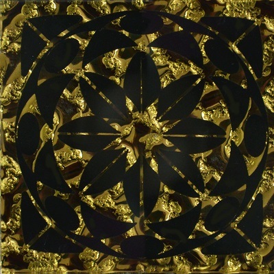 Напольная вставка Роскошная мозаика ВБ 22 6.6x6.6 Лиано золотая стеклянная