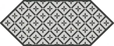 Декоративная плитка Kerama Marazzi HGD/A484/35006 Келуш 5 14х34 черно-белая глянцевая с орнаментом
