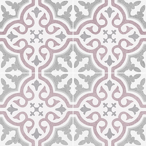 Напольная плитка Dualgres DG_OR_BR ORIGIN Briana Rose 45x45 белая / серая / розовая глазурованная матовая с узорами