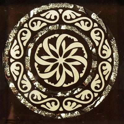 Напольная вставка Роскошная мозаика ВБ 26 6.6x6.6 Хамаль золотая стеклянная