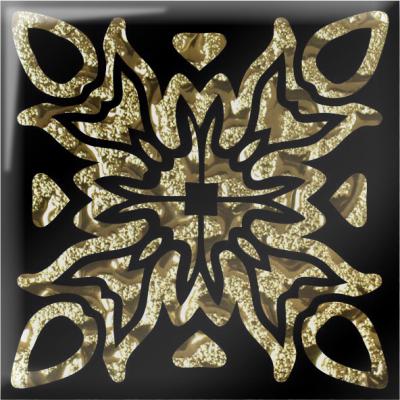 Напольная вставка Роскошная мозаика ВВ 05 8x8 Гламур золотая стеклянная