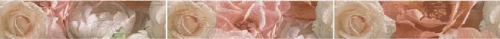 Бордюр Kerama Marazzi STG\A595\13032TR Контарини 7.2x30 (9 мм) розовый / бежевый глянцевый Цветы