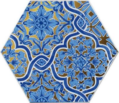 Декоративная плитка Kerama Marazzi VT/A431/24000 Талья 5 20х23.1 синяя / золотая глянцевая с орнаментом