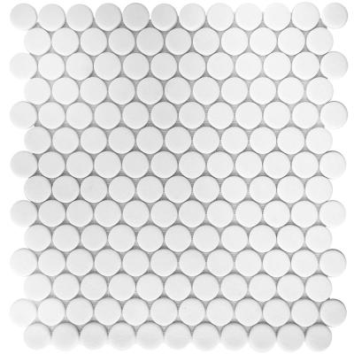 Мозаика Vidrepur С0003641 Circle № 100 Antid. (на сетке) 30.6х31.4 белая глянцевая / противоскользящая моноколор, чип круглый