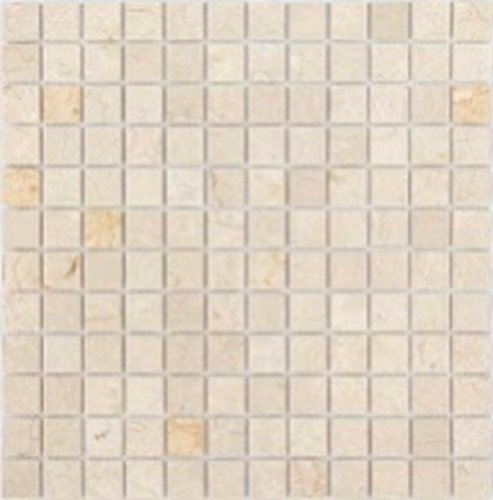 Мозаика Marble Mosaic Square 23x23 Sunny Beige Pol 30x30 бежевая полированная под камень, чип 23x23 квадратный