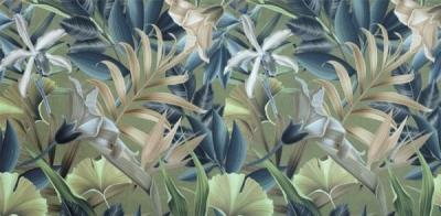 Керамогранит Infinity Ceramica Tropical Beige High Glossy 60x120 микс зеленый/синий полированный под мрамор