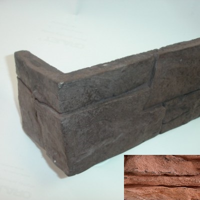 Угловой элемент Zikkurat Дарьял 01-09-54 9x19 коричневый рельефный под камень