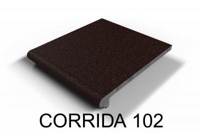 Ступень фронтальная Элит Бетон Corrida 102 31х33 коричневая глазурованная матовая под камень