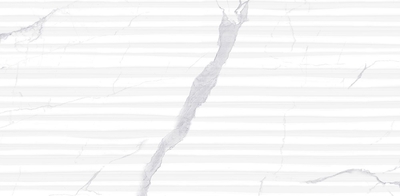 Настенная плитка Eurotile Statuario White Decor 30x60 белая глянцевая под мрамор / полосы