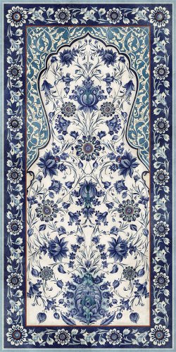 Декор Kerama Marazzi VT\A22\SG5918R обрезной 119.5х238.5 синий матовый с орнаментом