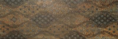 Настенная плитка Azulejos Benadresa Décor xtreme Copper 33.3x100 коричневая глазурованная матовая узоры