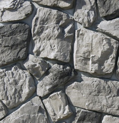 Камень искусственный White Hills 610-80 Рока 4.5x10.5 / 55x30 / вариативный размер серый рельефный / матовый